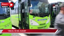 Otobüsü durdurup, görme engelli yolcuyu yolun karşısına geçirdi