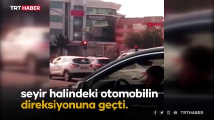 Araç kullanan çocuğun tehlikeli yolculuğu kamerada