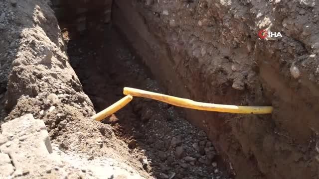 Altyapı çalışması sırasında doğalgaz borusu patladı