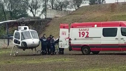 Helicóptero do Consamu realiza transferência de paciente com câncer