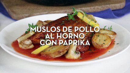Muslos de pollo al horno con paprika - Cocina Fácil