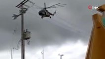 Meksika Donanmasına ait helikopter iniş yaptığı sırada düştü