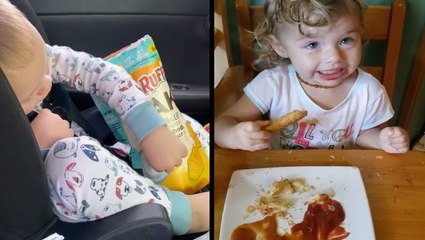 Adorable Kid's First Time Trying BBQ Sauce & His Cute Dip Moment 🍽️