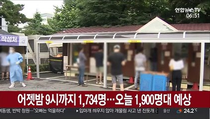 어젯밤 9시까지 1,734명…오늘 1,900명대 예상