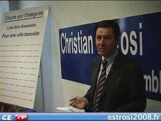 Christian ESTROSI Charte Sur l'Intégrité NICE 2008