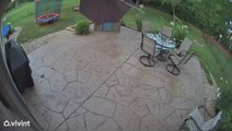 Strong winds lead to a shattered patio table