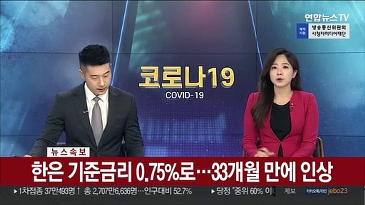 [속보] 한은 기준금리 0.75%로…33개월 만에 인상