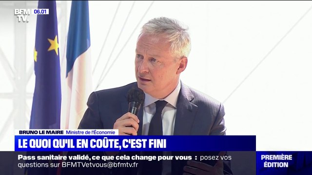 Le quoi qu'il en coûte, c'est fini : Bruno Le Maire acte la fin des aides de l'État pour les entreprises