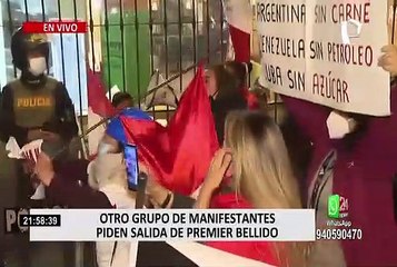 Congreso: simpatizantes de Perú Libre realizan vigilia en apoyo al gabinete Bellido
