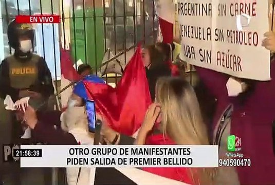 Congreso: simpatizantes de Perú Libre realizan vigilia en apoyo al gabinete Bellido