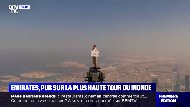 La compagnie Emirates dévoile une pub tournée au sommet de la plus haute tour du monde à Dubaï