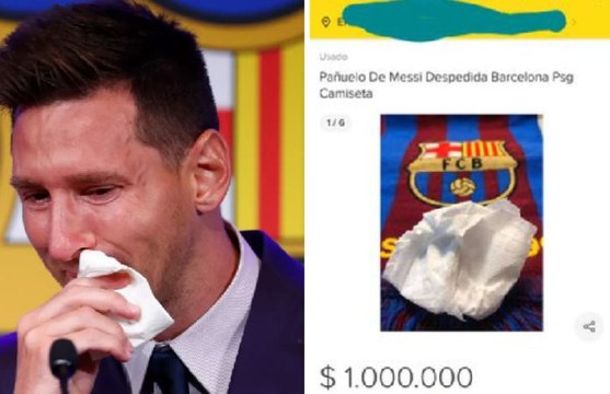 Elle propose 500.000$ pour acheter le mouchoir de Lionel Messi sans savoir que c'était une blague