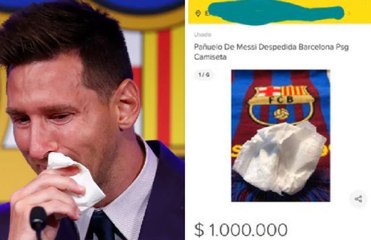 Elle propose 500.000$ pour acheter le mouchoir de Lionel Messi sans savoir que c'était une blague