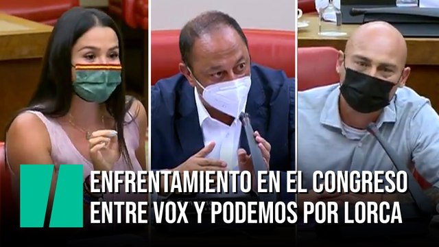Enfrentamiento en el Congreso entre dos diputados de Vox y Podemos por Lorca