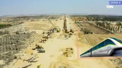 تصوير جوي لـ مونوريل السادس من أكتوبر المحطات والمسار