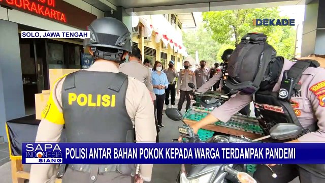 Polresta Surakarta Berkeliling Antar Bahan Pokok untuk Warga Terdampak PPKM