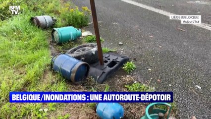 Belgique/inondations, une autoroute-dépotoir - 26/08