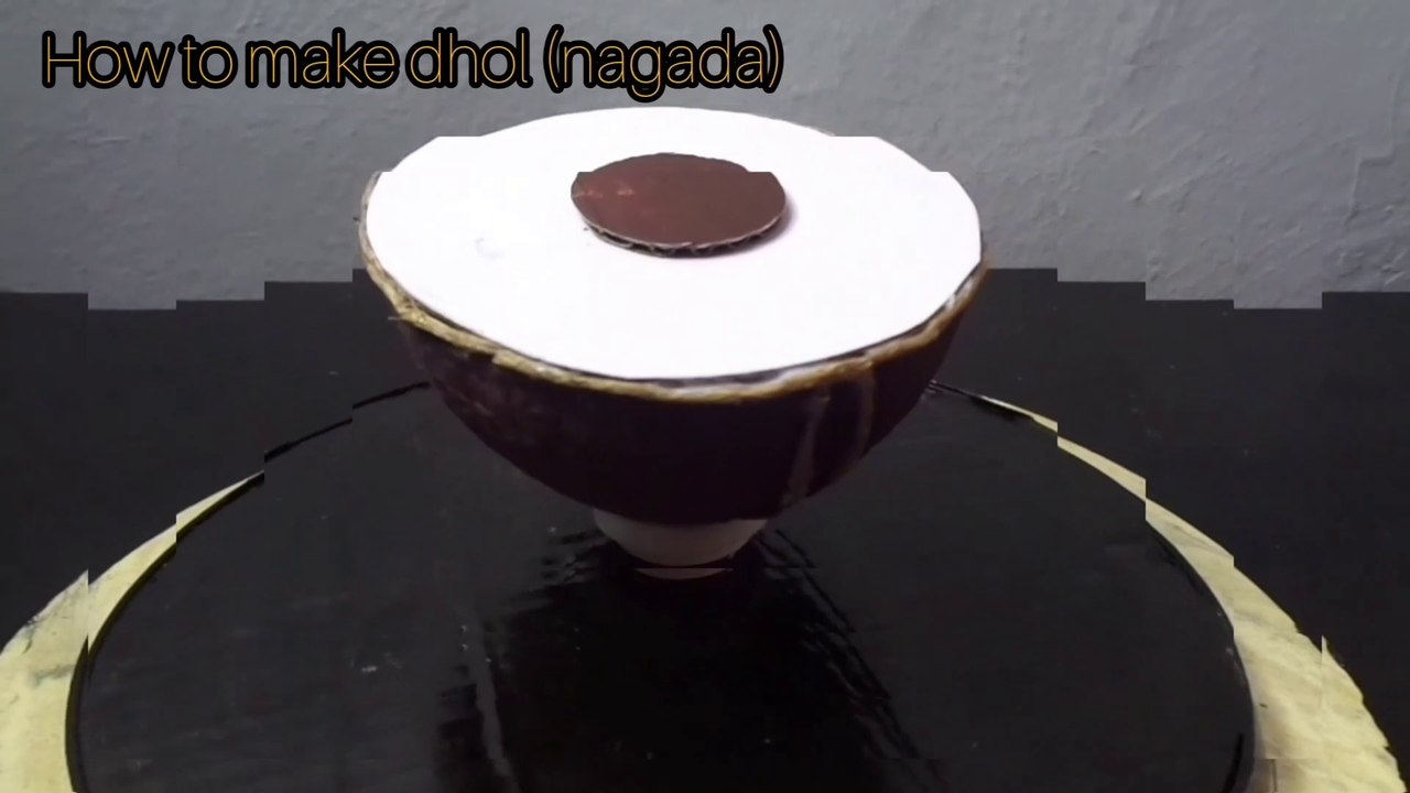 How to make Coconut shell dhol || nagada || best out of waste