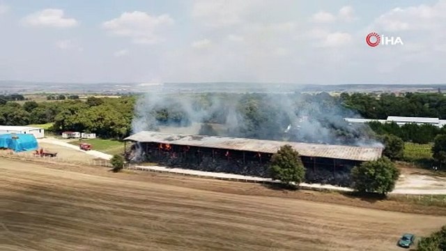 6 Bin 500 adet saman balyası yangında kül oldu