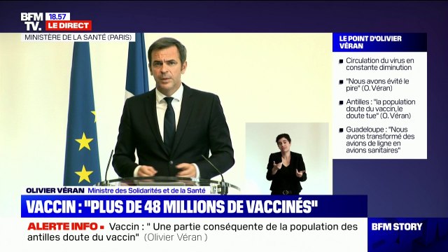 Olivier Véran: Non, il n'y a pas de milliers de morts cachés du vaccin, pas plus qu'il y aurait un complot mondial