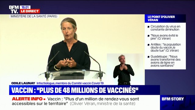 Vaccination: l'infectiologue Odile Launay assure qu'une troisième dose sera proposée de façon plus large dans les semaines ou les mois qui viennent