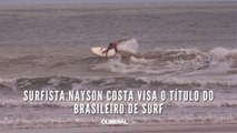 Surfista Nayson Costa tira onda com manobra aérea e visa o título do Brasileiro de Surf