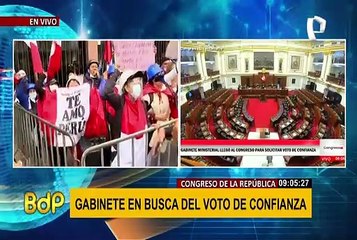 Voto de confianza: manifestantes se lanzan al piso y gritan arengas contra el gobierno