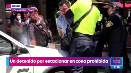 Detienen a hombre por estacionarse en zona prohibida en "Polanquito"