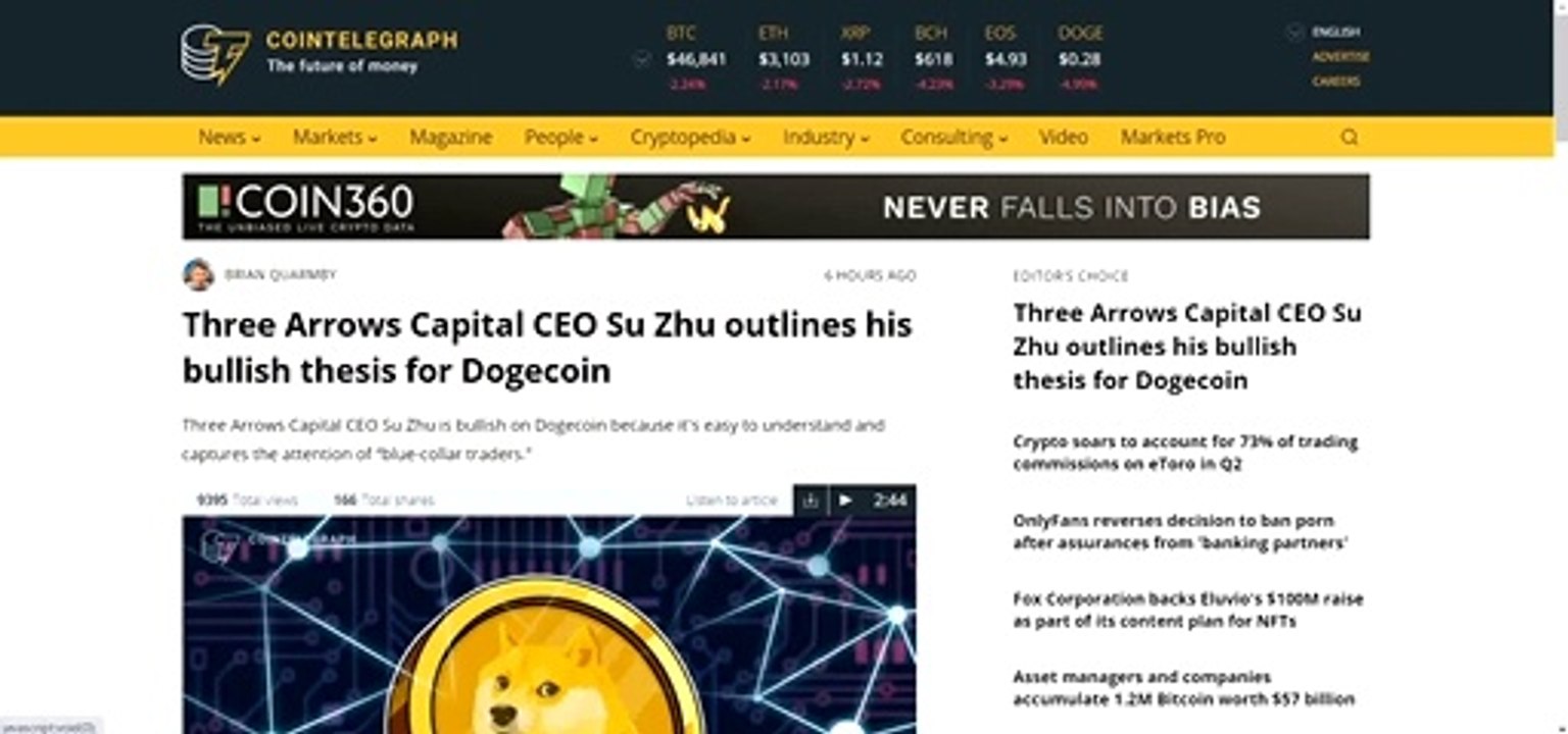 DOGECOIN WHAT CEO Su Zhu JUST SAID