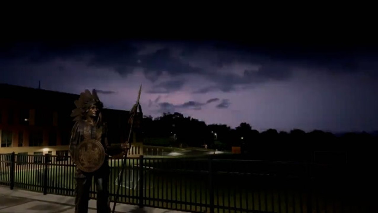 Lightning illuminates the nighttime sky over Maryland