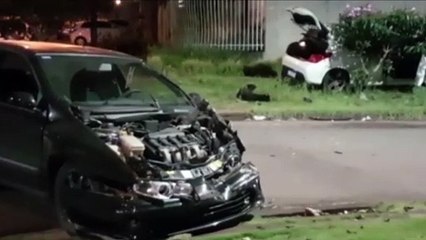 Marea e Peugeot se envolvem em forte batida no Bairro Alto Alegre