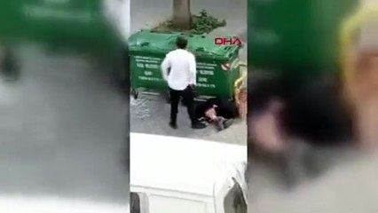 Fatih'te kadına şiddet kamerada