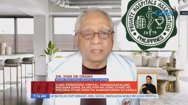 Panayam kay Dr. Jose de Grano, president, Private Hospitals Association of the Philippines | UB