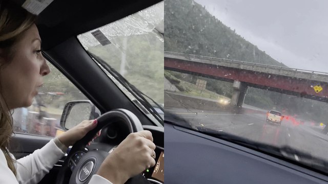 'Woman Films 'MASSIVE BOLT of LIGHTNING' Striking a Pole While Driving Down Parleys Canyon'