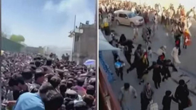 Chaos continues outside Kabul airport after deadly blasts