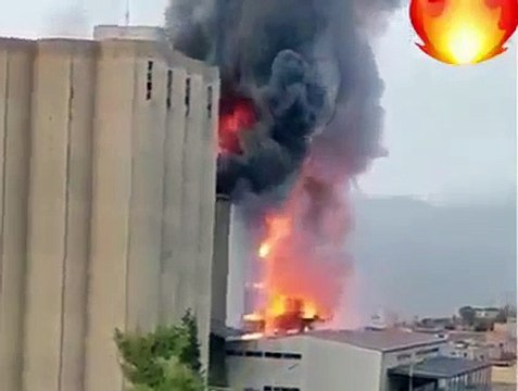 حريق مهول في مجمع السميد باتنة incendie a Batna