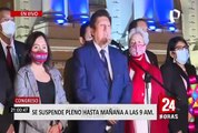 Congreso: suspenden sesión plenaria para el voto de confianza del Gabinete Bellido