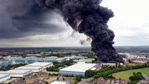 Leamington fire - aerial view