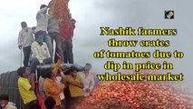 Nashik farmers throw crates of tomatoes due to dip in price in wholesale market