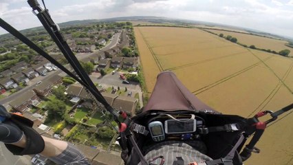 Paraglider Skids Through Field After Speedy Landing
