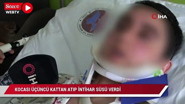 Karısını üçüncü kattan atıp intihar süsü verdi