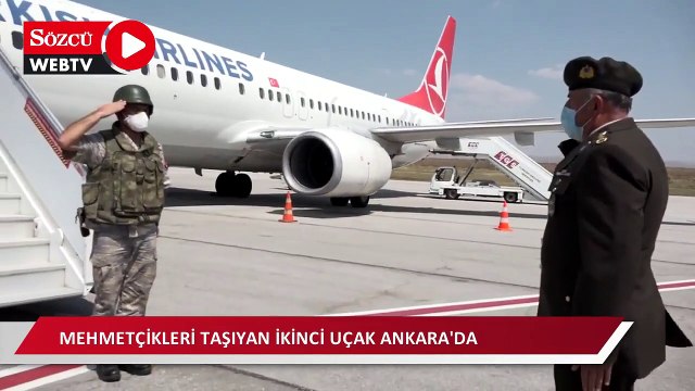 Afganistan'dan tahliye edilen Mehmetçikleri taşıyan ikinci uçak Ankara'da