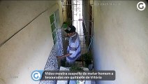 Vídeo mostra suspeito de matar homem a tesouradas em quitinete de Vitória