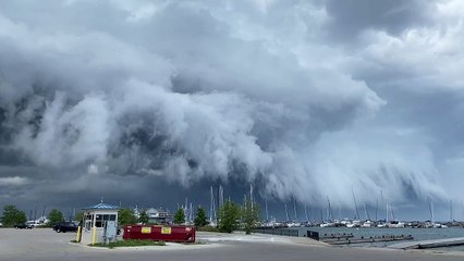 Time Lapsed Storm Rolls Over Lake Michigan