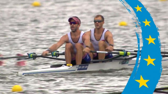 2018 European Rowing Championships - Glasgow (GBR) - Lightweight Men's Double Sculls (LM2x) Heat 1