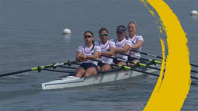 2019 World Rowing Championships - Linz, AUT - Women's Quadruple Sculls (W4x) - Heat 2