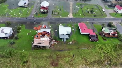 Aerial footage shows devastation in Louisiana as category 4 hurricane Ida makes landfall