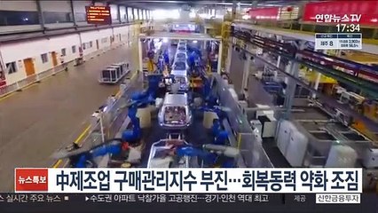 中제조업 구매관리지수 부진…경기 회복동력 약화 조짐