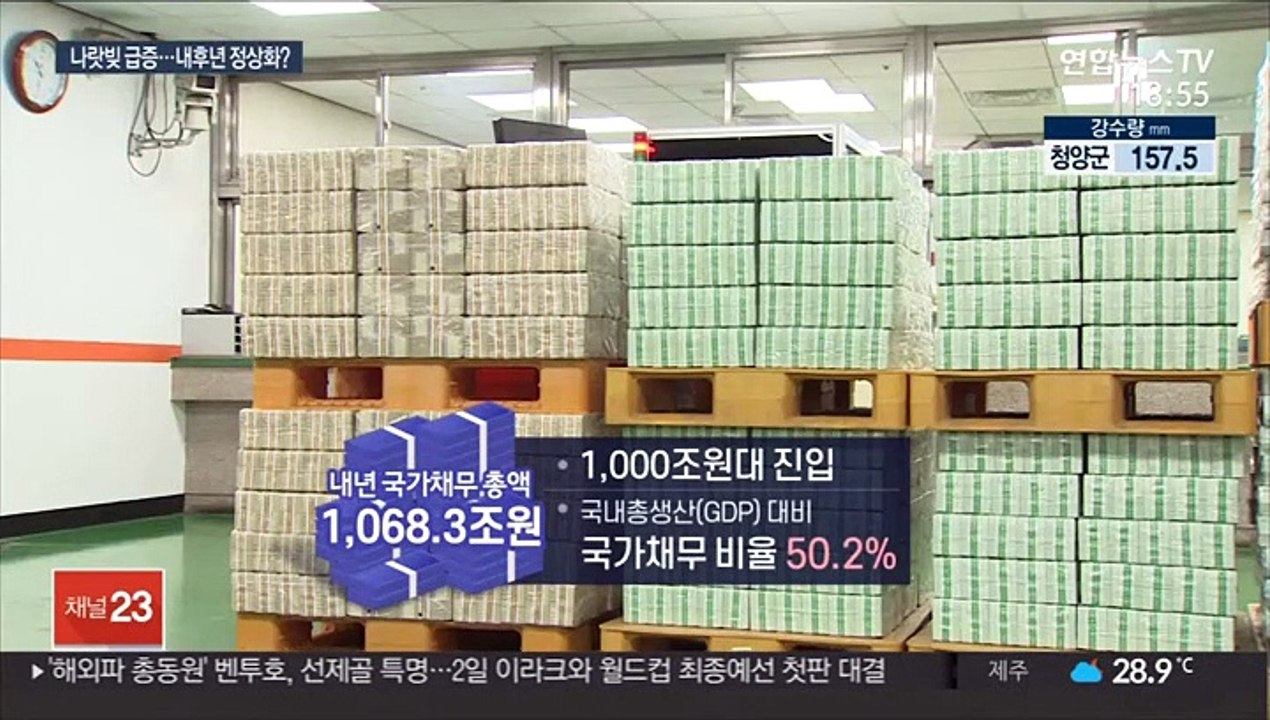 나랏빚 매년 100조 증가…2025년 GDP 59%
