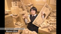 Una artista japonesa realiza esculturas de cartón con todo lujo de detalles